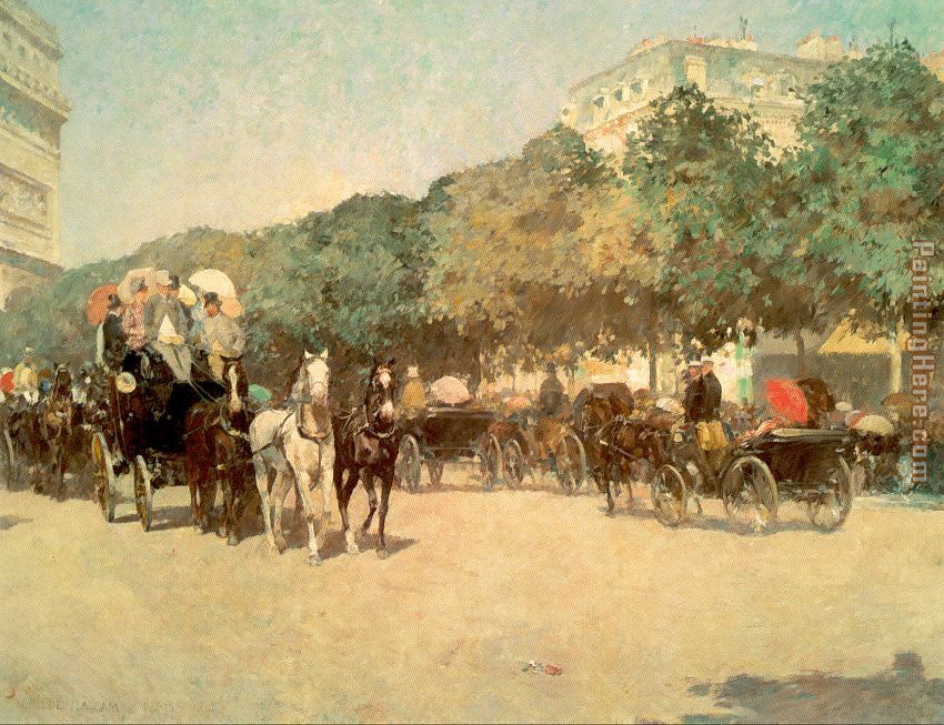 Grand Prix Day painting - childe hassam Grand Prix Day art painting